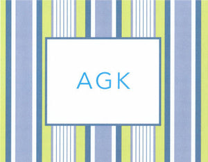 Multistripe Blue Folded Notes