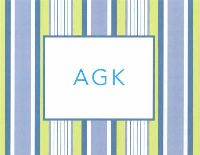 Multistripe Blue Folded Notes