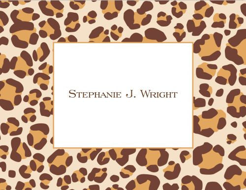 Leopard Brown Foldover Note