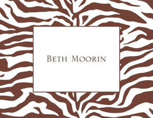 Brown Zebra Folded Notes