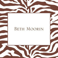 Zebra Brown Foldover Note