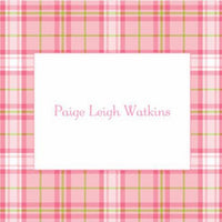 Plaid Pink Foldover Note
