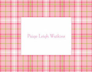 Plaid Pink Foldover Note