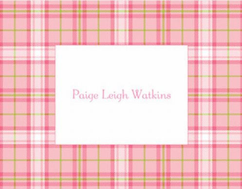 Plaid Pink Foldover Note