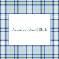 Plaid Blue Foldover Note