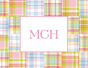 Madras Patch Pink Foldover Note