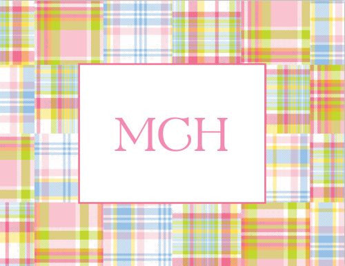 Madras Patch Pink Foldover Note
