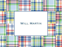 Madras Patch Blue Foldover Note
