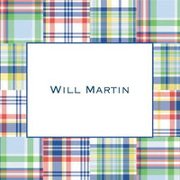 Madras Patch Blue Foldover Note