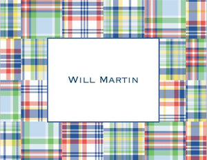 Madras Patch Blue Foldover Note