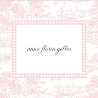 Toile Pink Foldover Note