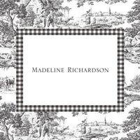 Toile Black Foldover Note