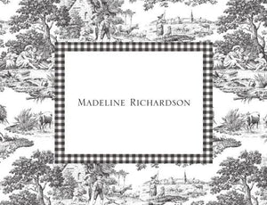Toile Black Foldover Note
