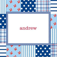 Patchwork Blue Foldover Note