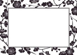 Blossom Black Flat Notecard