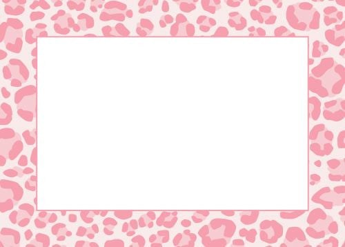 Pink Leopard Flat Notecard