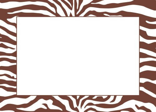 Zebra Brown Flat Notecard