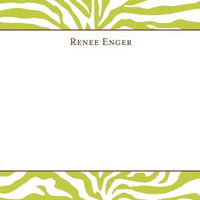 Zebra Green Flat Notecard