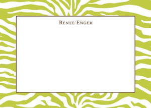 Zebra Green Flat Notecard