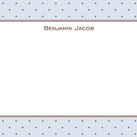 Brown Dot with Blue Flat Notecard