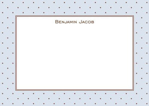 Brown Dot with Blue Flat Notecard