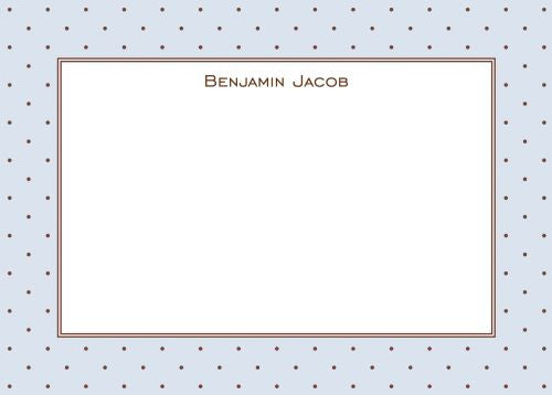 Brown Dot with Blue Flat Notecard