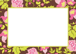 Floral Brown Flat Notecard