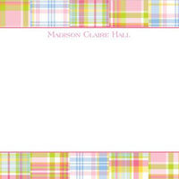 Madras Patch Pink Flat Notecard