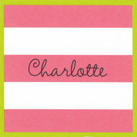 Rugby Pink & Lime Stripe Square Sticker