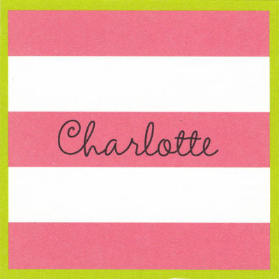 Rugby Pink & Lime Stripe Square Sticker