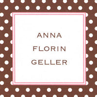 Brown Polka Dot Square Sticker