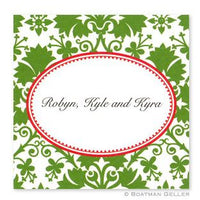 Damask Green Stickers