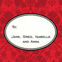 Red Damask Square Sticker