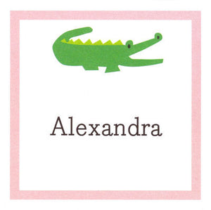 Pink Alligator Square Sticker