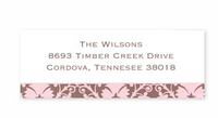 Damask Pink & Brown Address Label