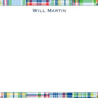 Madras Patch Blue Flat Notecard