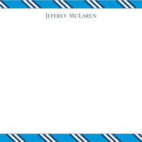 Repp Tie Blue and Navy Flat Notecard
