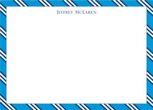 Repp Tie Blue and Navy Flat Notecard