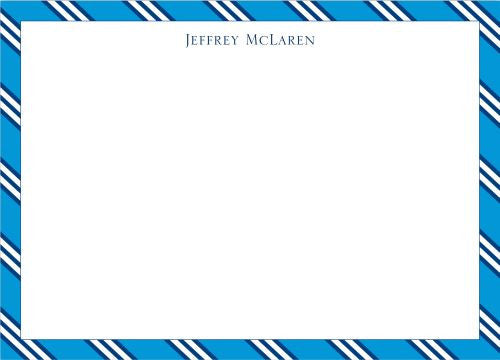 Repp Tie Blue and Navy Flat Notecard
