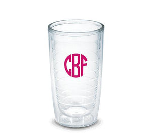 Monogrammed 16oz Tervis Tumblers (Clear)