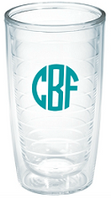 Monogrammed 16oz Tervis Tumblers (Clear)
