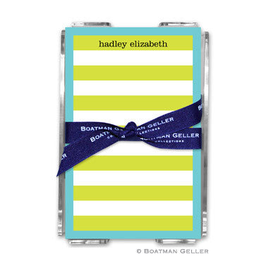 Rugby Lime with Blue Border Notepad