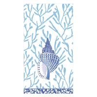 Caspari Blue Shell Toile Guest Towel