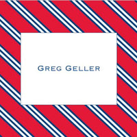 Repp Tie Red and Navy Foldover Note