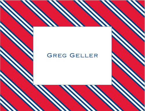 Repp Tie Red and Navy Foldover Note
