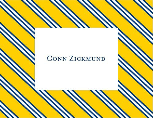 Repp Tie Yellow and Navy Foldover Note