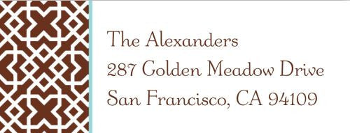 Mod Lattice Brown Address Label