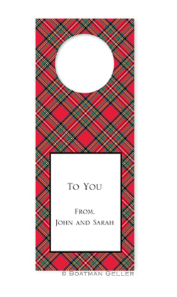 Plaid Red Wine Tags