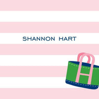 Stripe Tote Foldover Note