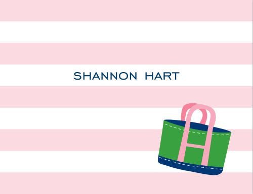 Stripe Tote Foldover Note